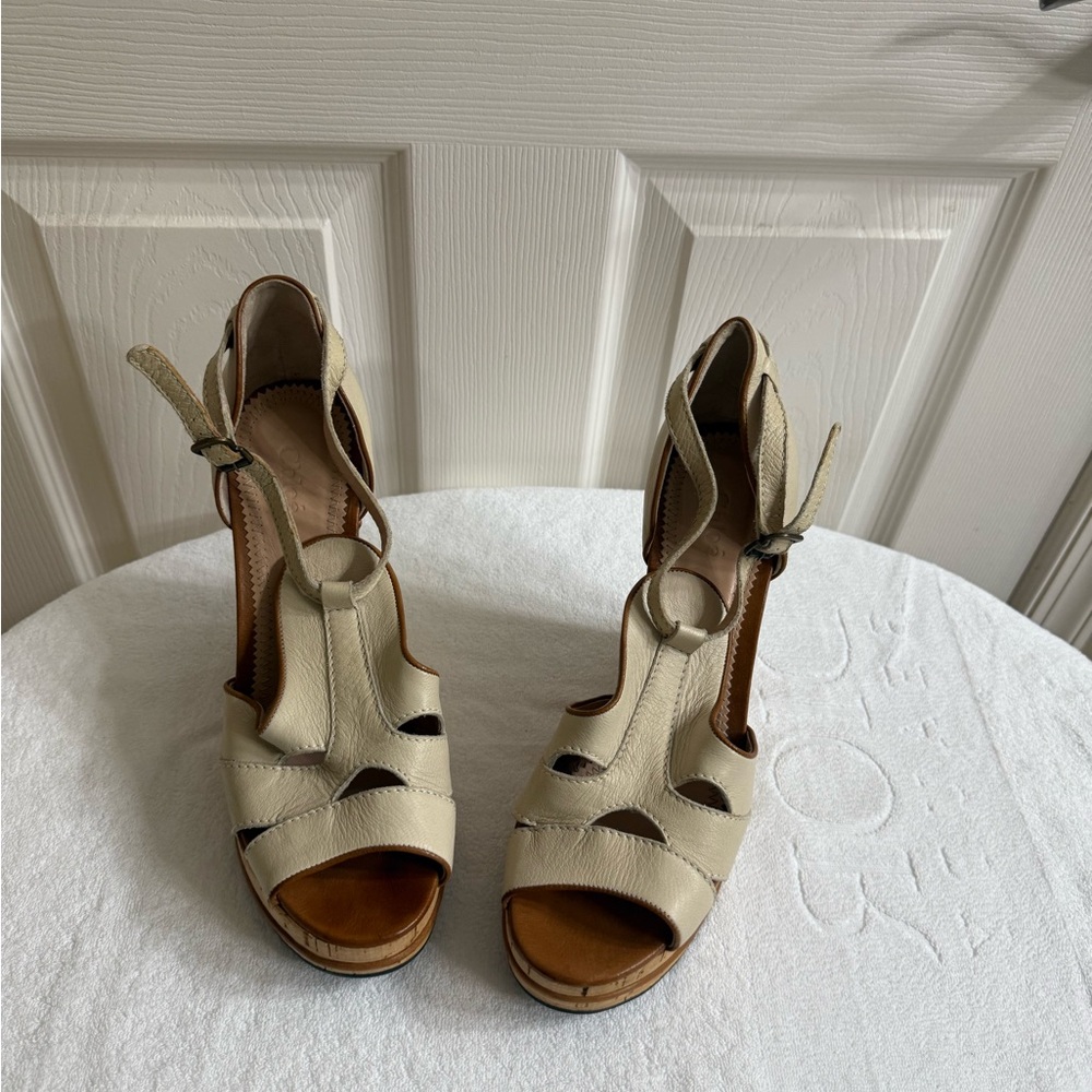 Chloe Cream Cutout Heels